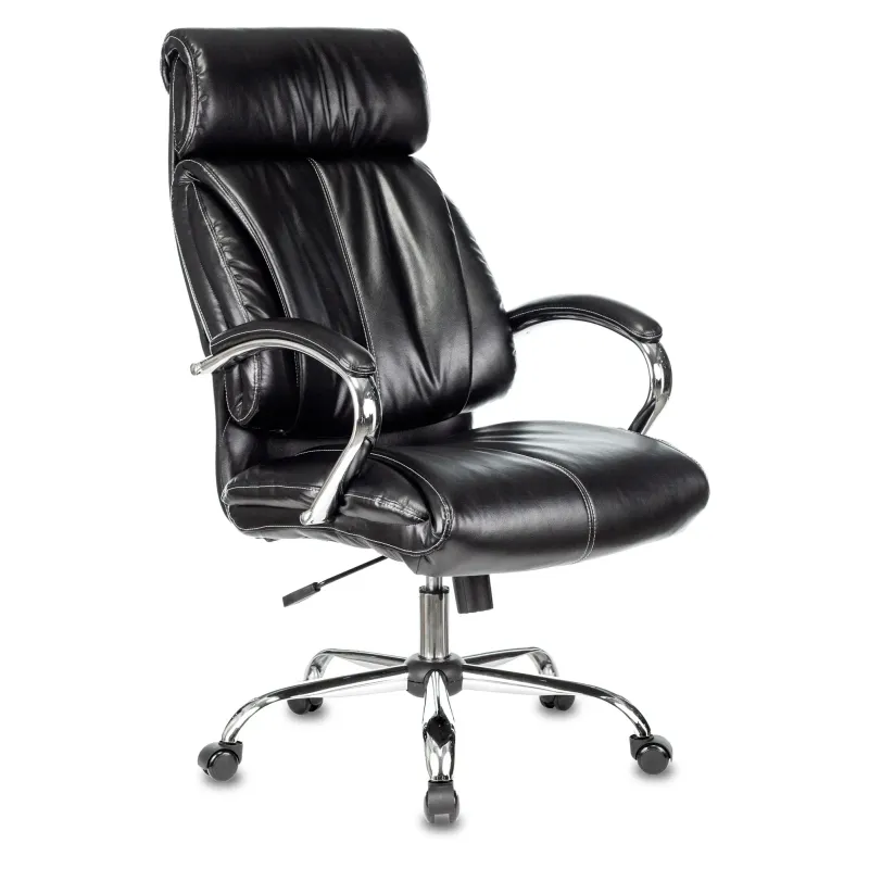 Кресло руководителя Бюрократ T-9904NSL черный Leather Venge Black искусственная кожа крестовина металл хром главное фото